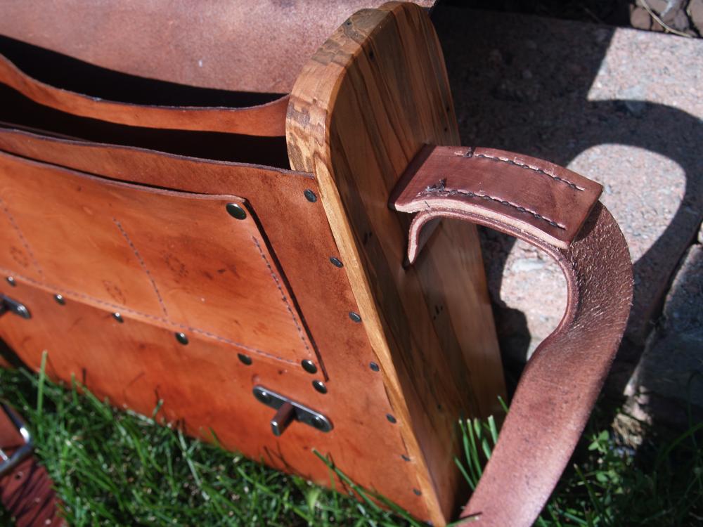 Wood and Leather Satchel - Satchels, Luggage and Briefcases - www.waldenwongart.com