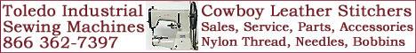 Toledo Industrial Sewing Machines is the US dealer and service depot for the Cowboy® brand of industrial and heavy leather sewing machines. We also sell and service new and rebuilt industrial sewing machines and sewing supplies and accessories.
