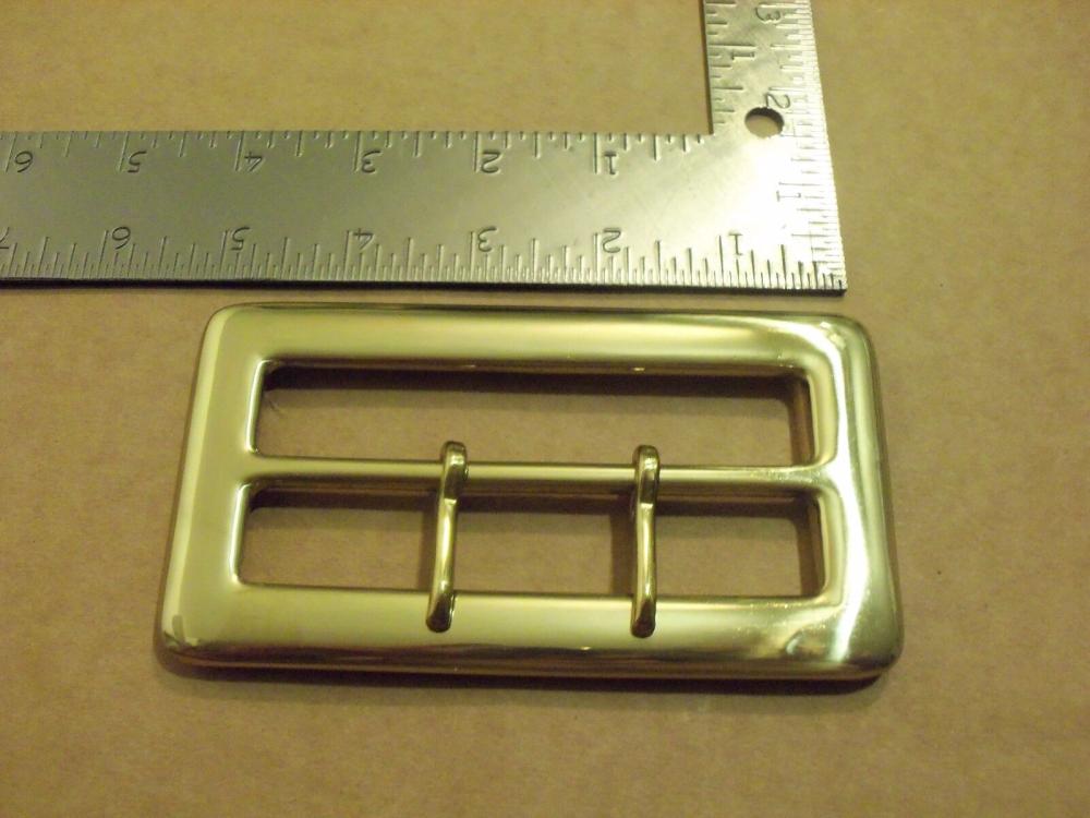 Image 1 - 4&amp;#034; Solid Brass Middle Bar Santa Claus Belt Buckle