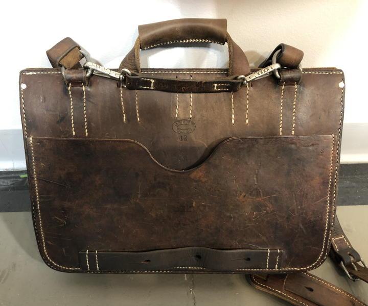 Military Style Full Grain Leather WWII WLA Saddle Bag Turned 