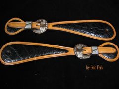 Spur Straps with alligator inlays