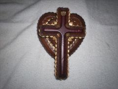 Leather Cross on Heart Base 2