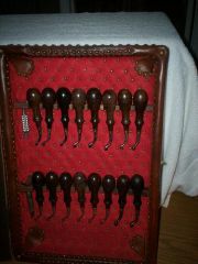 leather tool box with Gomph tools