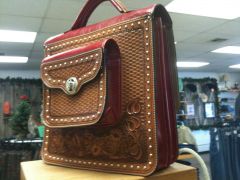 Red Tooled Briefcase