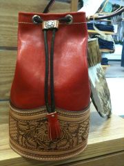 Red Tooled Purse