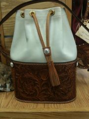 White Tooled Purse