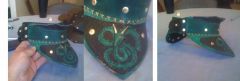 Leather gorget with tooling