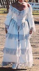 all lambskin wedding dress and moccasins
