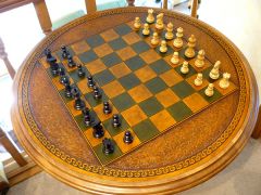 Leather Chess Table