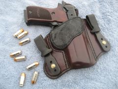 DCT Double Clip Tuckable in Mahogany with Elephant Trim - P220 Carry SAO!