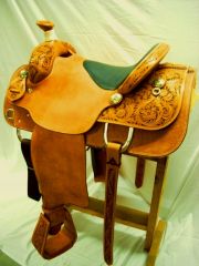 3/8 Tooled Roping Saddle