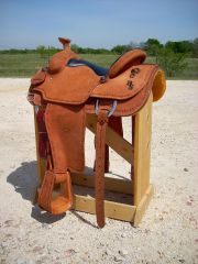 Border Tooled Roping Saddle