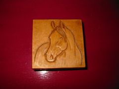 Leather & Wood Trinket Box - HorseHead