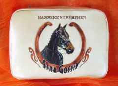 Bible case for Hanneke. The picture is of her own horse.