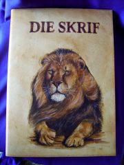 Bible cover with a lion. A very difficult animal to do indeed!! But I loved it :-)  