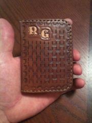 Handmade leather badge/ID wallet
