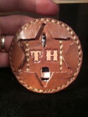 Handmade leather badge holder