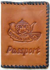 Leather passport cover.