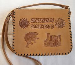 Hand made leather bag - " Uzbekistan memories".Samarkand.