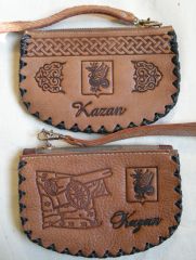 Handmade leather purse for Tatarstan.