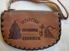 Handmade leather purse for Tatarstan.