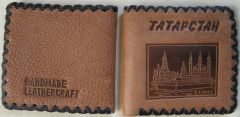 Handmade leather wallet with Kazan Kremlin.