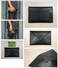 Replica envelope in black leather