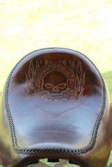 Leather motorcycle seat
