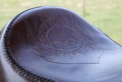 Leather motorcycle seat
