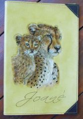 Bible cover with cheetahs