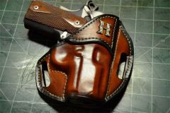 3" Kimber Ultra CDPII in two tone saddle / black w/ concho