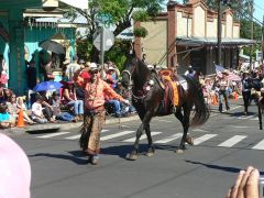 Deer Chaps & Hawaiian saddle in parade