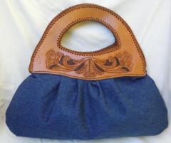  Leather And Denim Handbag.JPG