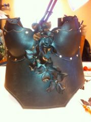 flower/spike leather armor corset