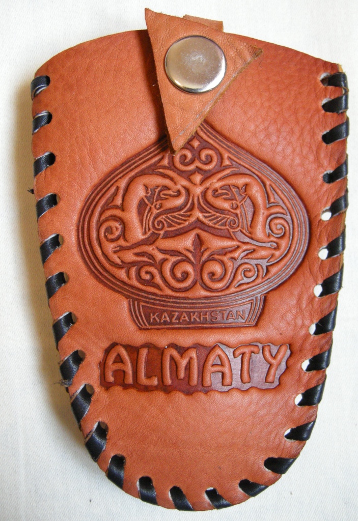 Kazakhstan handmade leather souvenir.
