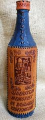 Decorative bottle in leather.Uzbekistan handmade souvenir.