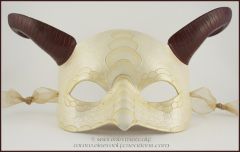 Scaled Ram's Horn Wedding Dragon Mask by Eirewolf