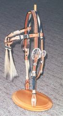 Hitched Horsehair and Custom Leather Headstall
