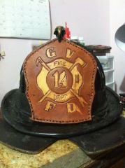 first leather fire helmet shield