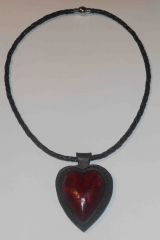 Eileen's Leather Valentines Necklace