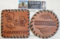 Handmade leather coaster