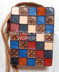 Handmade leather bag  " Kazakhstan  "  in patchwork  style .