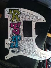 The Clem-Caster Tag Team Tele Pickguard- Mike Smith and Chancey77 Graffiti Sheridan creation!