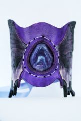 purple butterfly cuff with dragon vein druzy