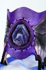 purple butterfly cuff with dragon vein druzy crystal