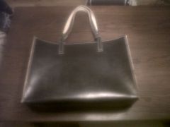 wife's leather tote bag