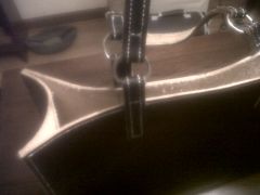 wife's leather tote bag