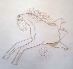 tooled horse