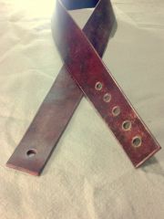 Custom-Cut Guitar Strap in "Blown Red" Finish.