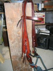 Bridle with Slobber Straps and Mecate Reins.JPG